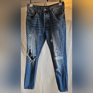 Levi's 501 Distressed Jeans, Button Fly, W27, L28